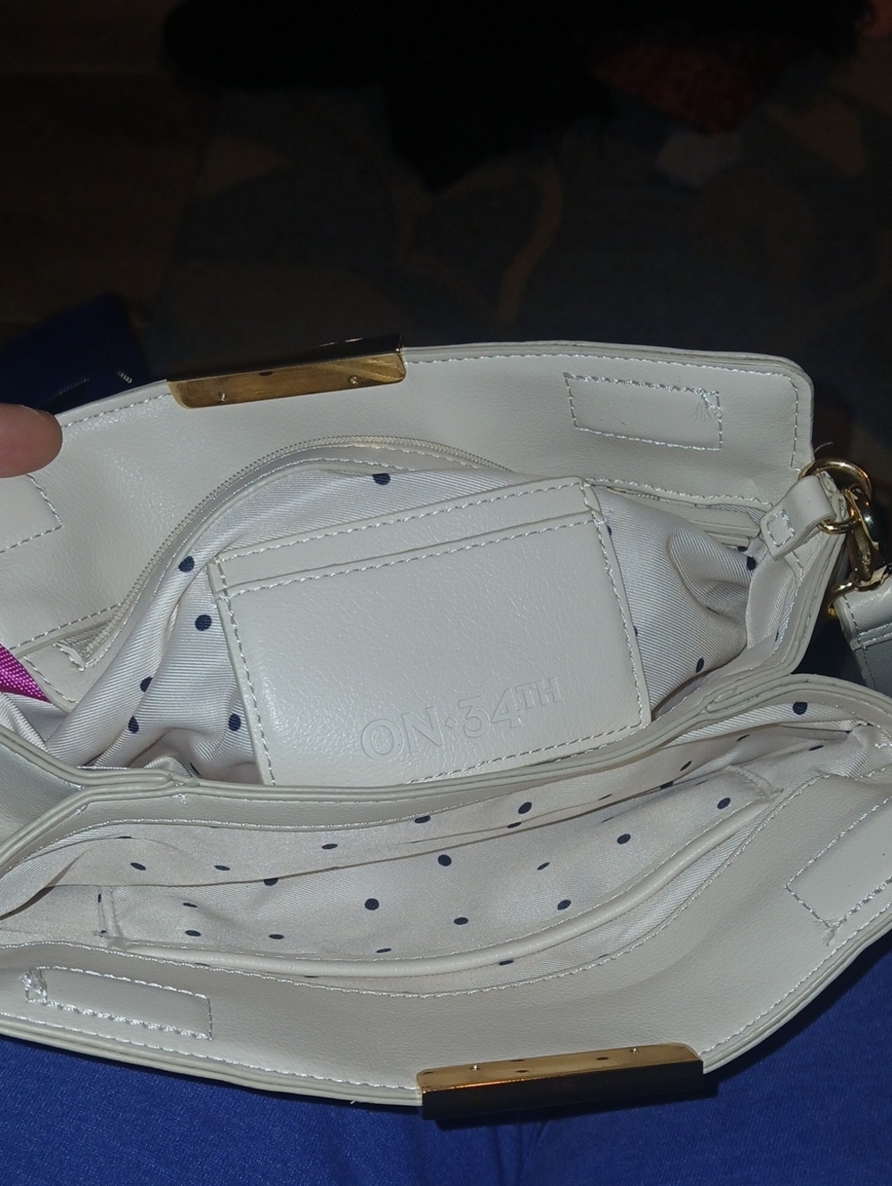 On-34th.  Neutral Cream Crossbody Clutch Bag - Women's Handbag